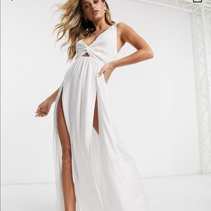 ASOS tie back beach maxi dress with twist